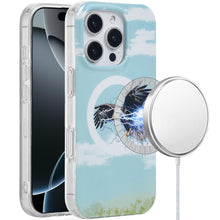 For iPhone 16 Pro 6.3in Case 2 Layer TPU Design Magnetic Circle + Tempered Glass
