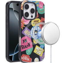 For iPhone 16 Pro 6.3in Case 2 Layer TPU Design Magnetic Circle + Tempered Glass
