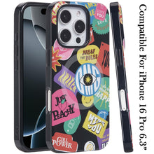 For iPhone 16 Pro 6.3in Case 2 Layer TPU Design Magnetic Circle + Tempered Glass