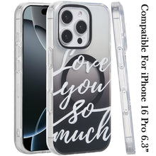For iPhone 16 Pro 6.3in Case 2 Layer TPU Design Magnetic Circle + Tempered Glass