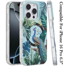 For iPhone 16 6.1inch Case Dual Layer TPU Design Magnetic Circle +Tempered Glass
