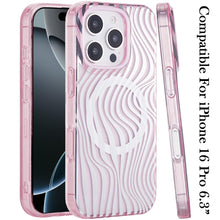 For iPhone 16 Pro 6.3in Case 2 Layer TPU Design Magnetic Circle + Tempered Glass