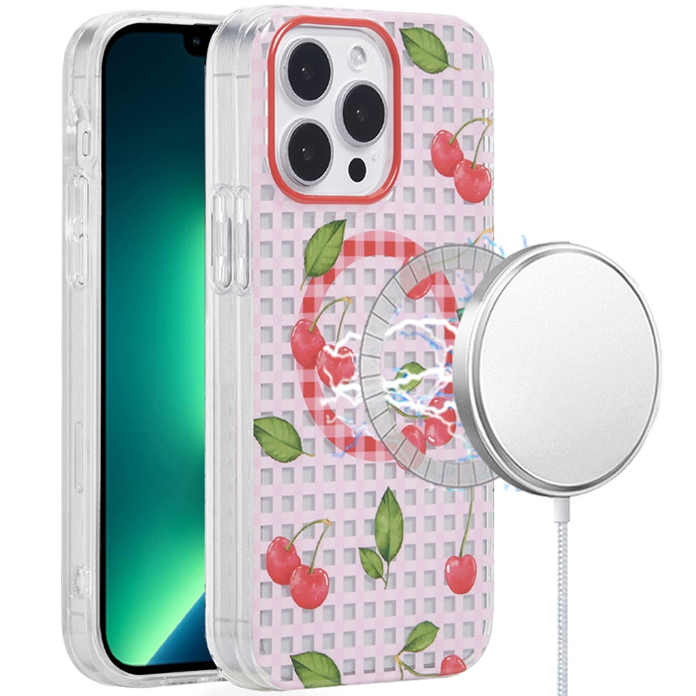 For iPhone 13 Pro Max 6.7 inch Case Dual Layer TPU Design Magnetic Circle Cover