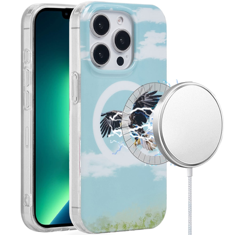 For iPhone 13 Pro Max 6.7 inch Case Dual Layer TPU Design Magnetic Circle Cover