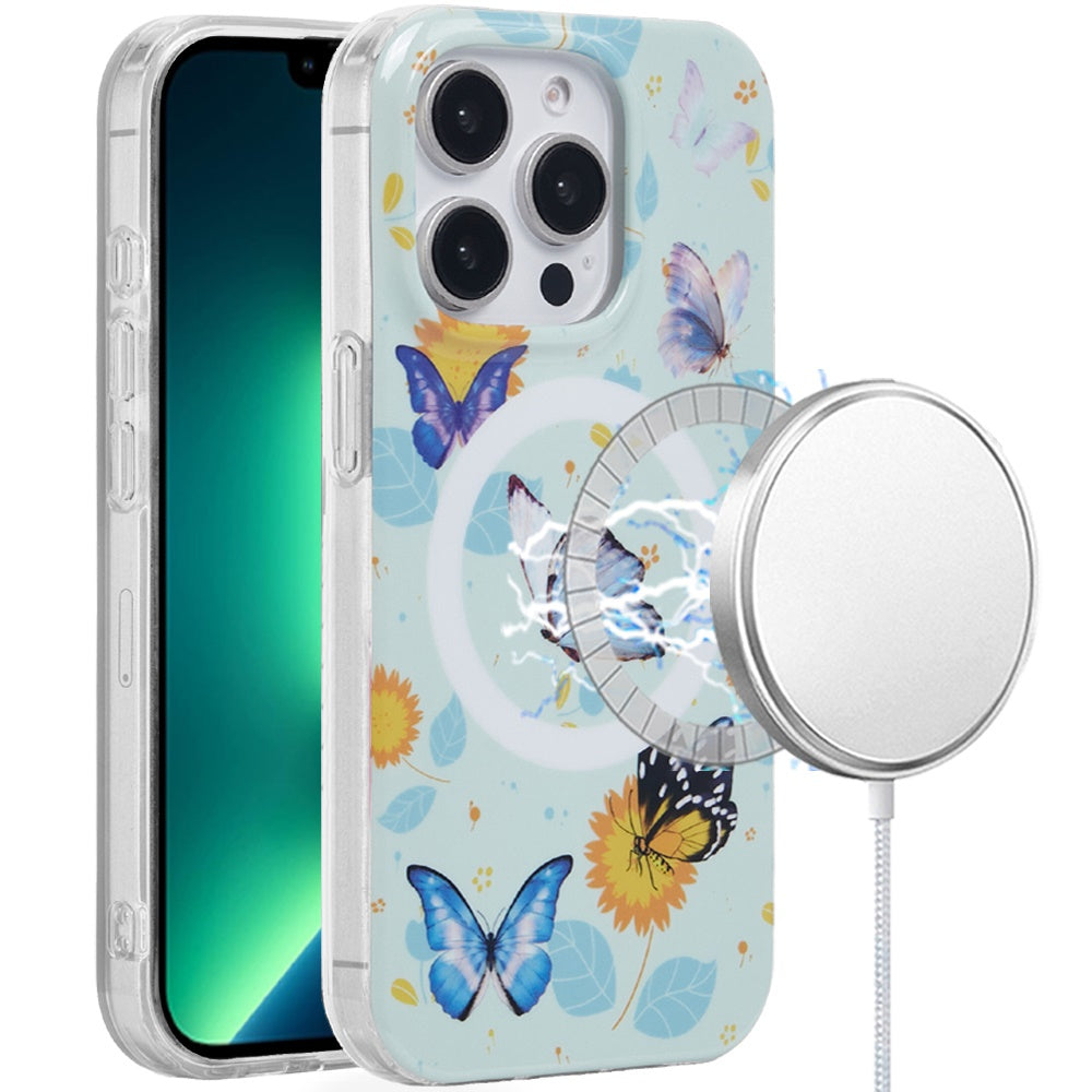 For iPhone 13 Pro Max 6.7 inch Case Dual Layer TPU Design Magnetic Circle Cover