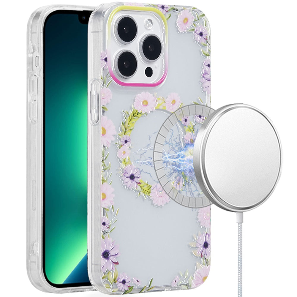 For iPhone 13 Pro Max 6.7 inch Case Dual Layer TPU Design Magnetic Circle Cover