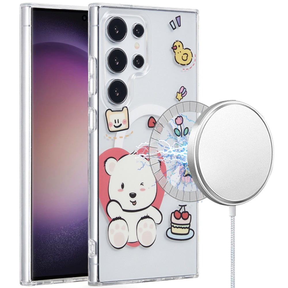 For Samsung S23 Ultra Case Dual Layer TPU In Mold Design Magnetic Circle Cover