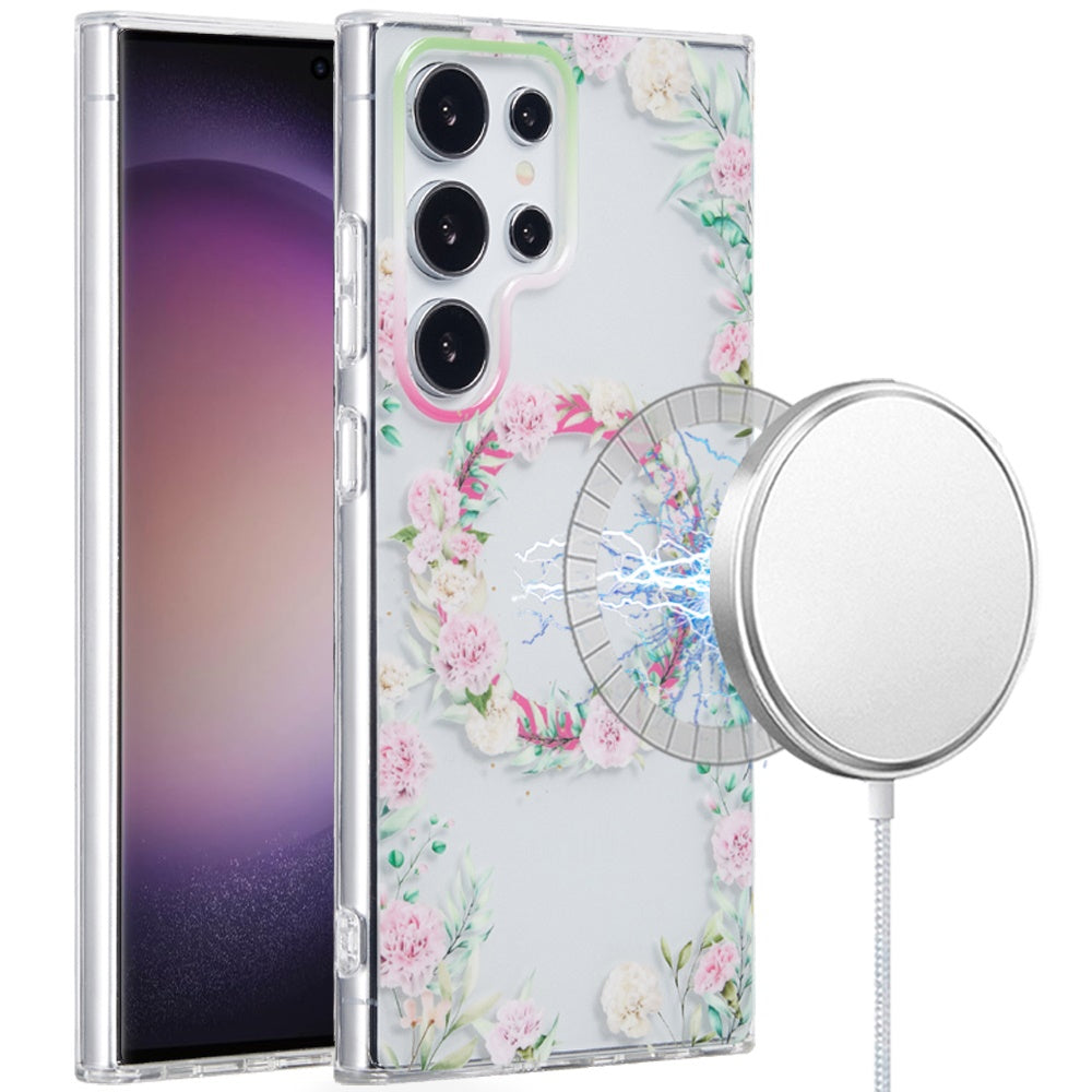 For Samsung S23 Ultra Case Dual Layer TPU In Mold Design Magnetic Circle Cover
