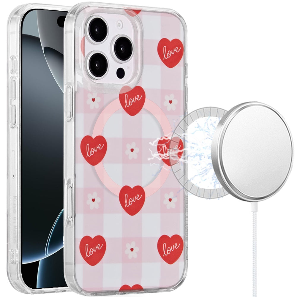 For iPhone 16 PRO MAX Case In Mold Design Dual Layered Cover + Tempered Glass