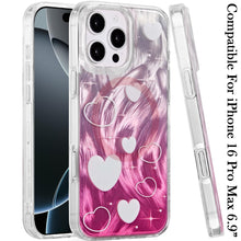 For iPhone 16 PRO MAX Case In Mold Design Dual Layered Cover + Tempered Glass