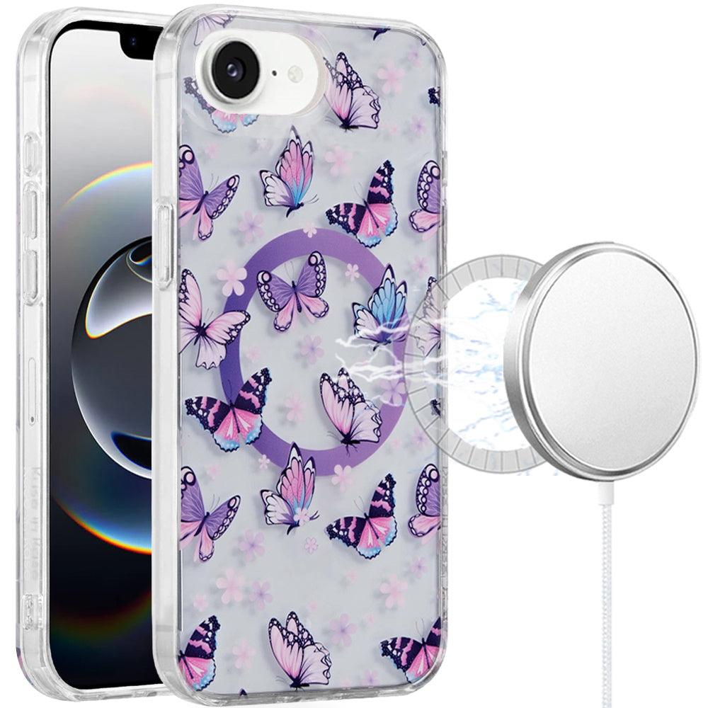 For iPhone 16e Case In Mold Design Dual Layer Magnetic Circle + Tempered Glass