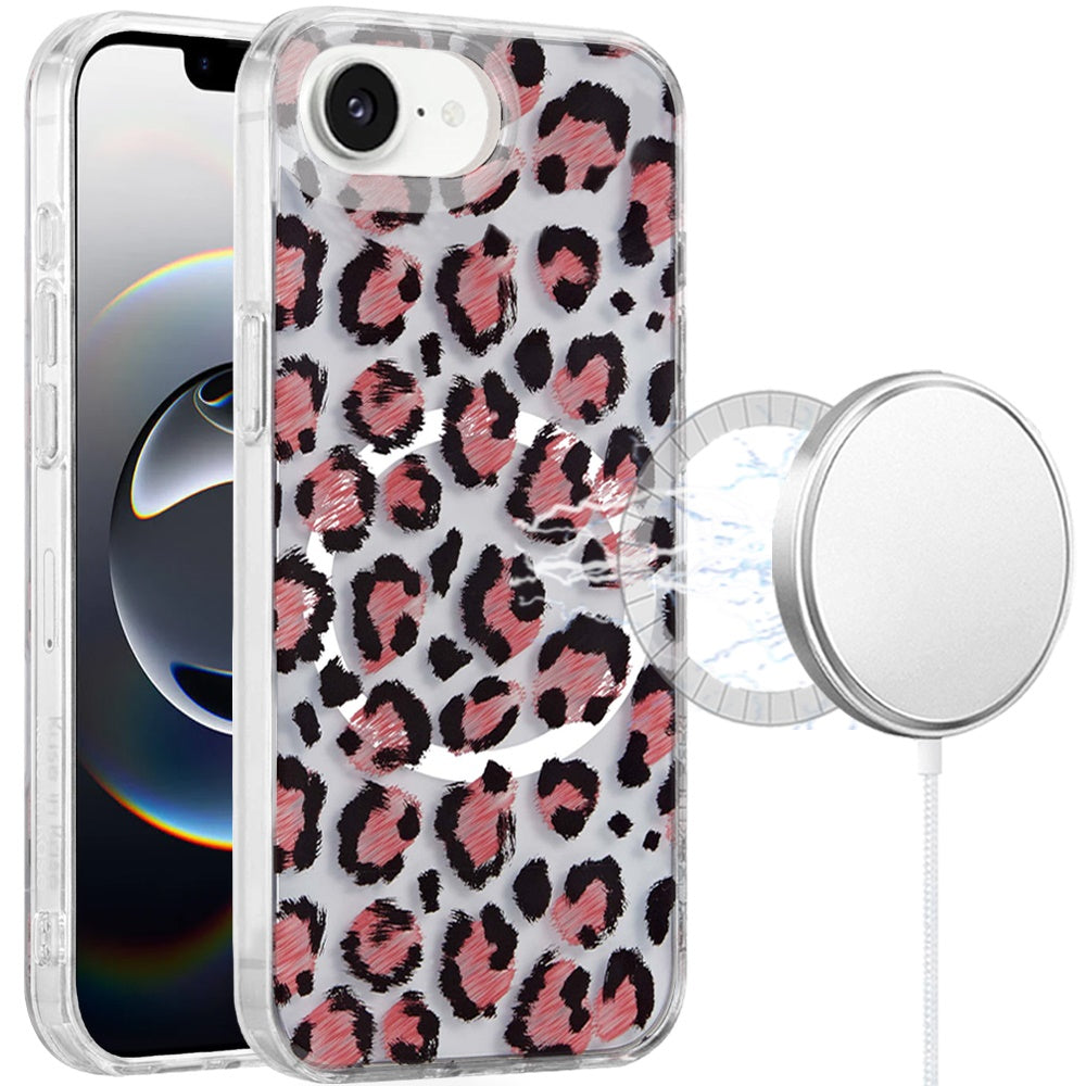 For iPhone 16e Case In Mold Design Dual Layer Magnetic Circle + Tempered Glass