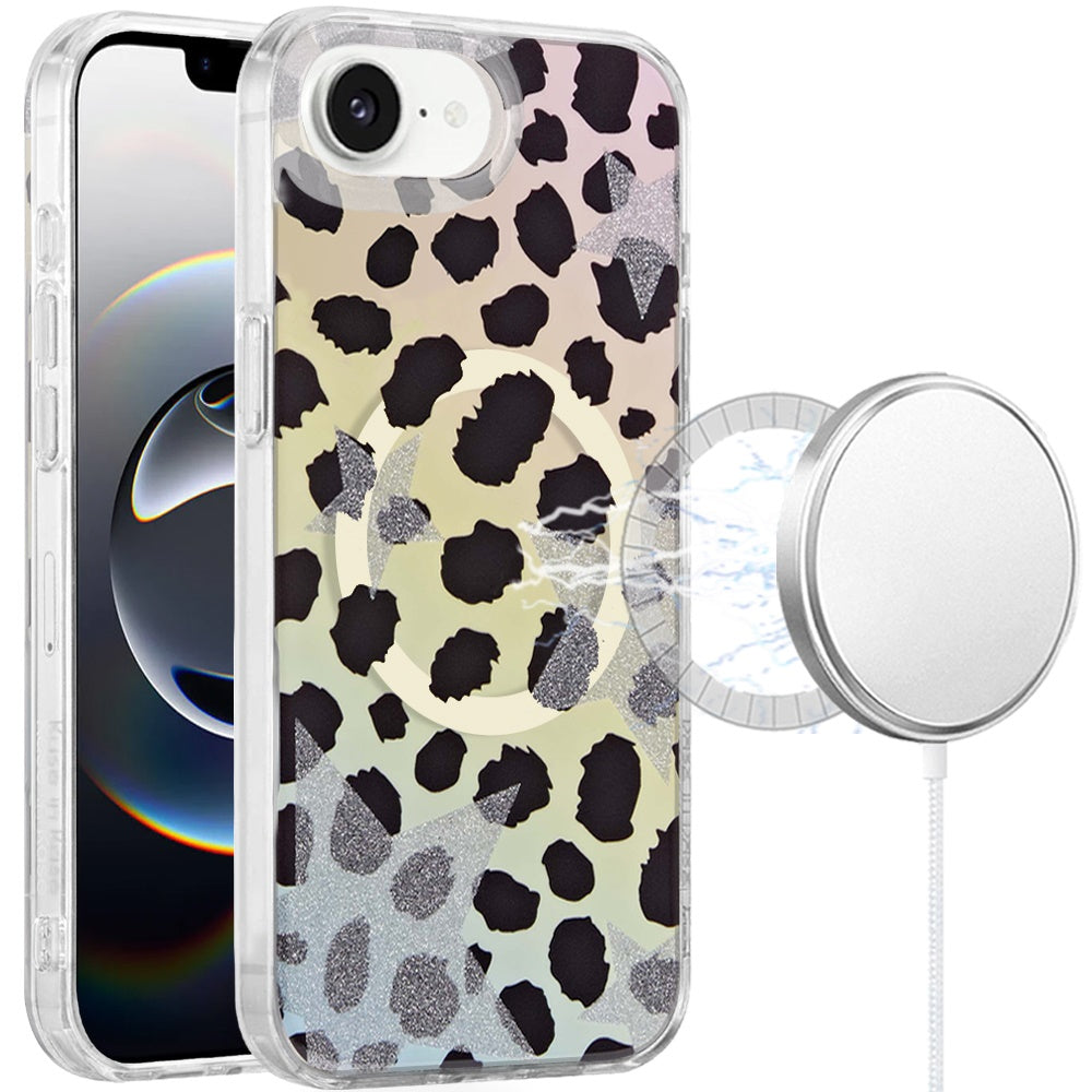 For iPhone 16e Case In Mold Design Dual Layer Magnetic Circle + Tempered Glass