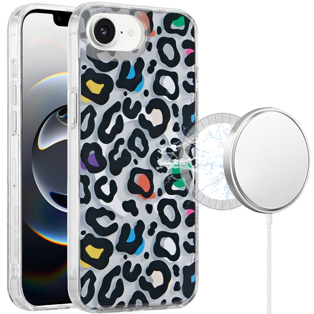 For iPhone 16e Case In Mold Design Dual Layer Magnetic Circle + Tempered Glass