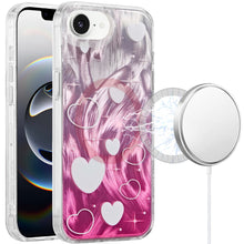 For iPhone 16e Case In Mold Design Dual Layer Magnetic Circle + Tempered Glass
