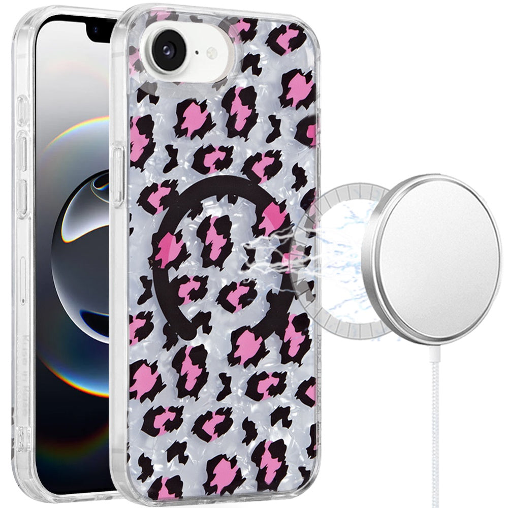For iPhone 16e Case In Mold Design Dual Layer Magnetic Circle + Tempered Glass