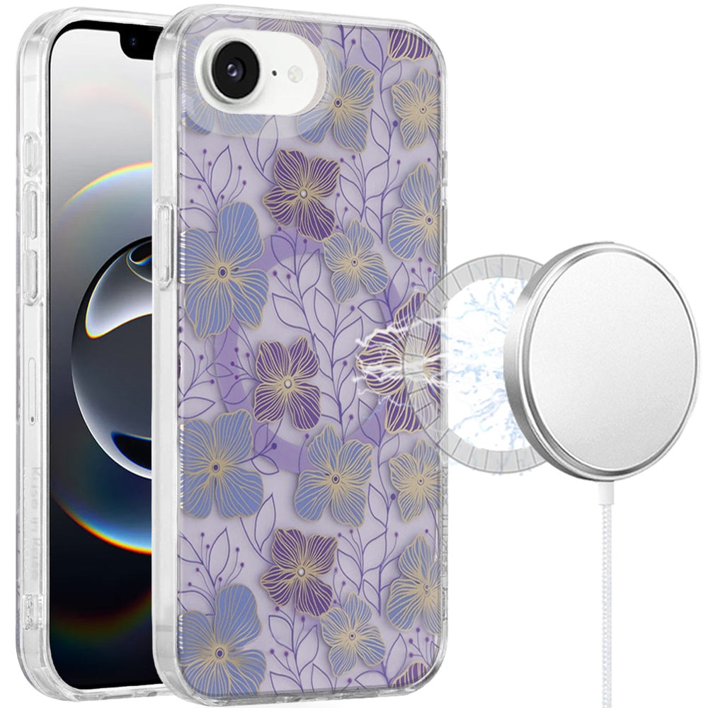 For iPhone 16e Case In Mold Design Dual Layer Magnetic Circle + Tempered Glass