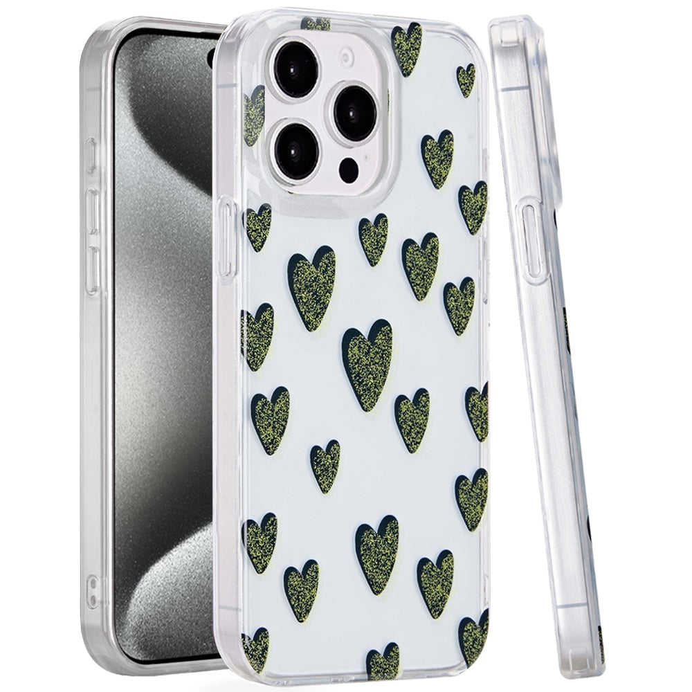 For iPhone 15 Pro Max Case Dual Layer Design TPU Phone Cover + 2 Tempered Glass