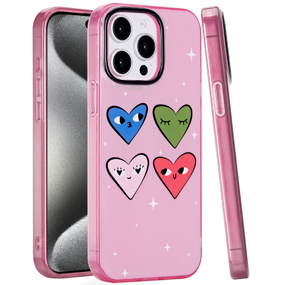 For iPhone 15 Pro Max Case Dual Layer Design TPU Phone Cover + 2 Tempered Glass