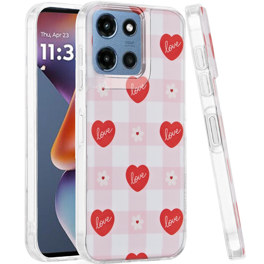 For Moto G 2025 Case Dual Layer In Mold Design TPU Phone Cover + Tempered Glass