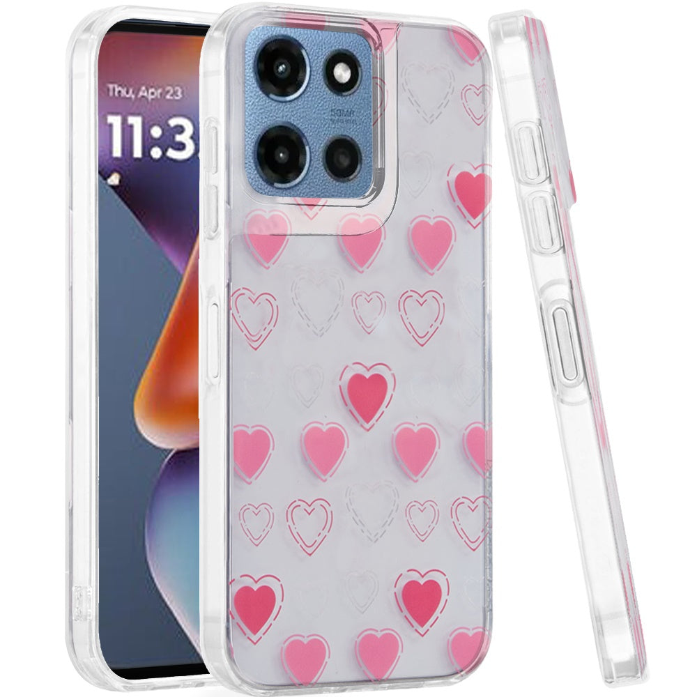 For Moto G 2025 Case Dual Layer In Mold Design TPU Phone Cover + Tempered Glass