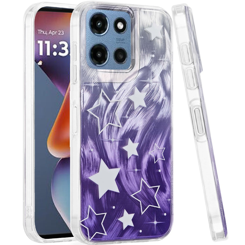 For Moto G 2025 Case Dual Layer In Mold Design TPU Phone Cover + Tempered Glass