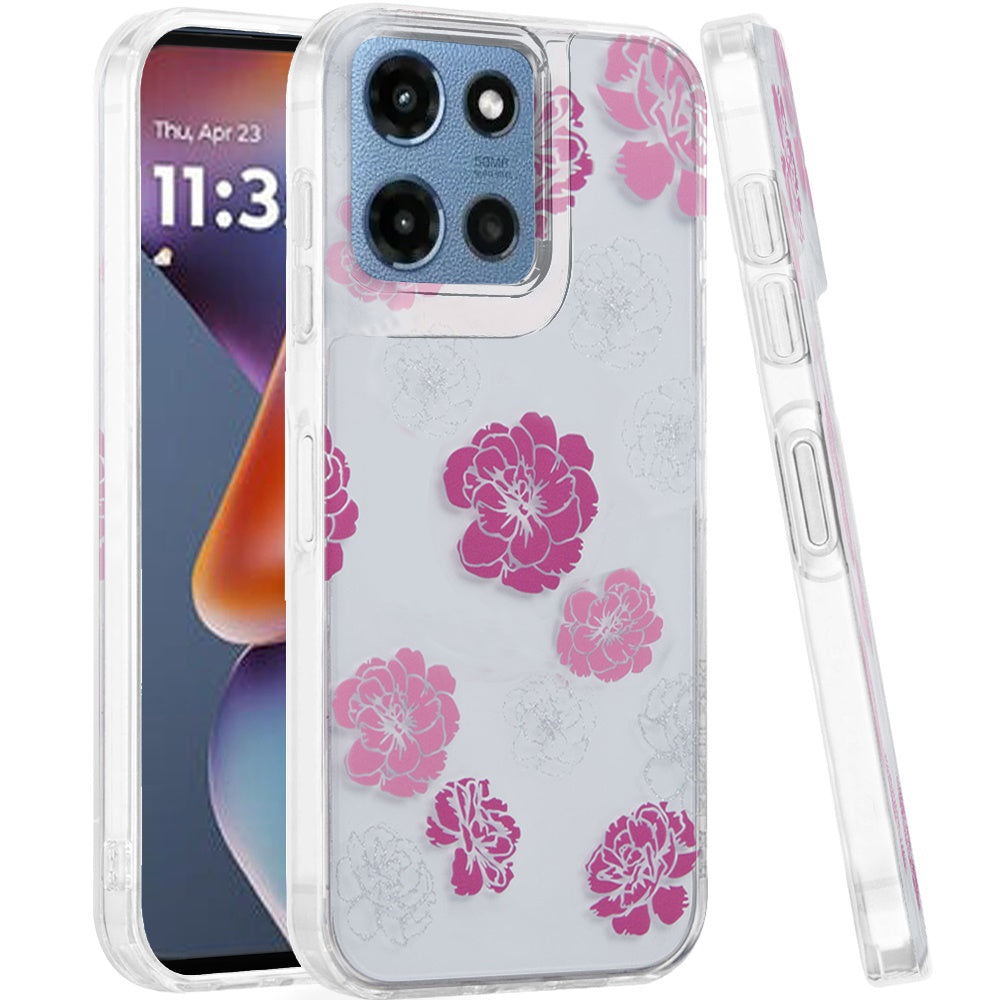 For Moto G 2025 Case Dual Layer In Mold Design TPU Phone Cover + Tempered Glass