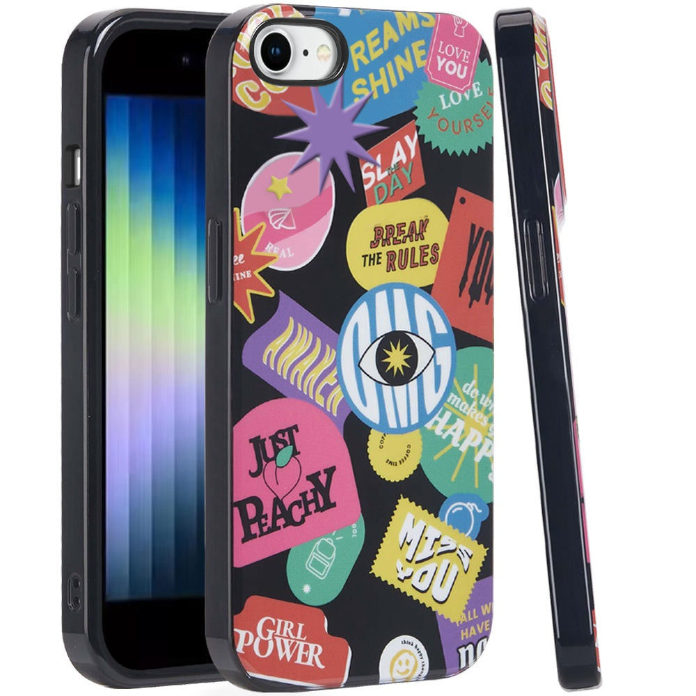 For iPhone SE 3/SE 2 iPhone 8/7 Case Dual Layer Design TPU Cover +Tempered Glass