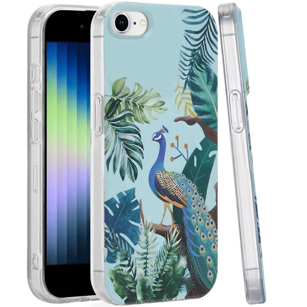 For iPhone SE 3/SE 2 iPhone 8/7 Case Dual Layer Design TPU Cover +Tempered Glass