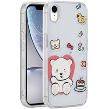 For iPhone XR Case Dual Layer In Mold Design TPU Phone Cover + Tempered Glass