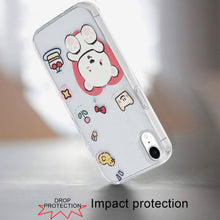 For iPhone XR Case Dual Layer In Mold Design TPU Phone Cover + Tempered Glass