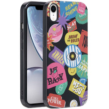 For iPhone XR Case Dual Layer In Mold Design TPU Phone Cover + Tempered Glass