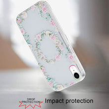 For iPhone XR Case Dual Layer In Mold Design TPU Phone Cover + Tempered Glass