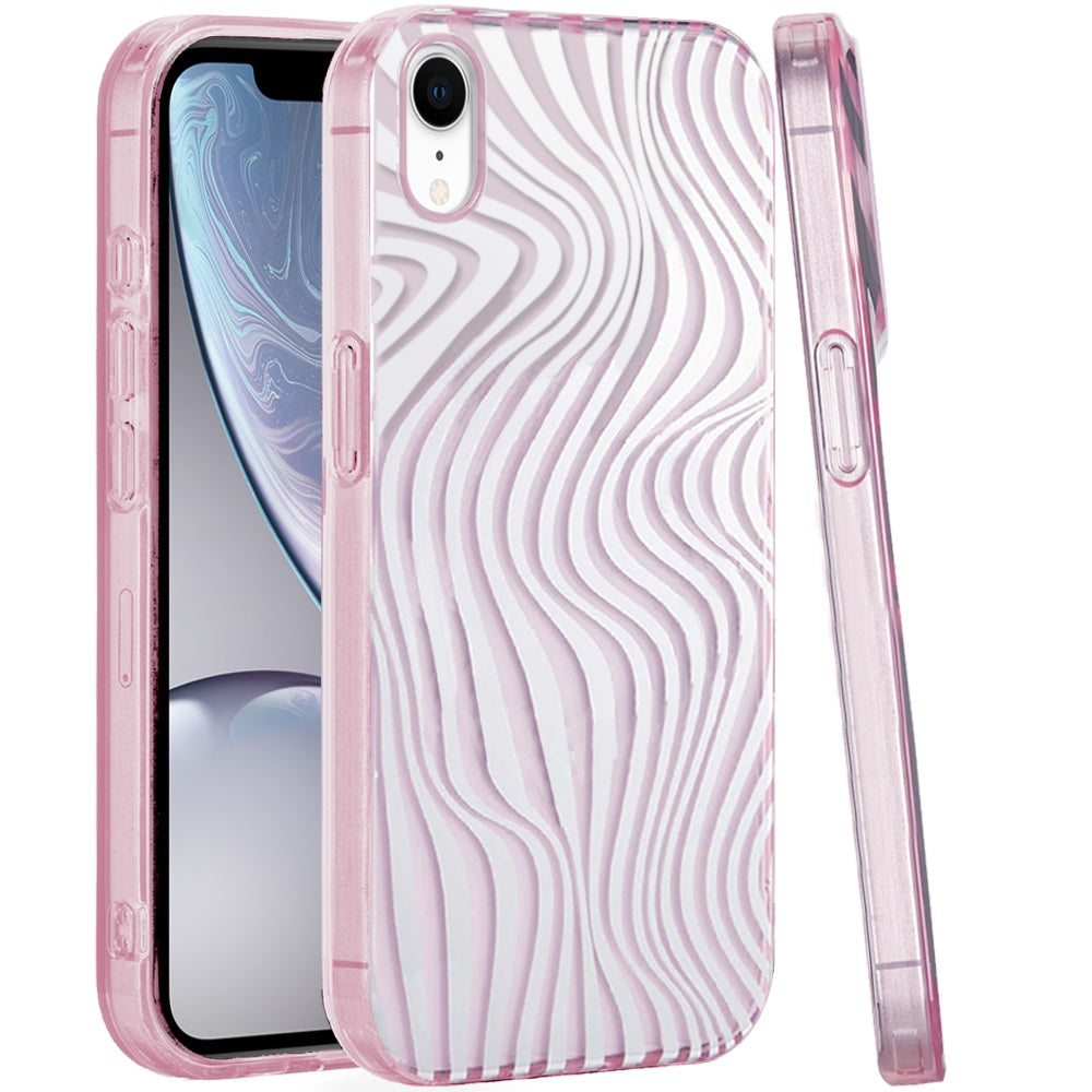 For iPhone XR Case Dual Layer In Mold Design TPU Phone Cover + Tempered Glass