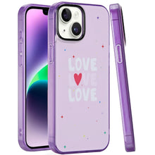 For iPhone 13/14 Case Dual Layer In Mold Design TPU Phone Cover + Tempered Glass
