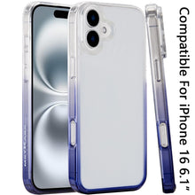 For iPhone 16 6.1inch Case Magnetic Circle Gradient Two Tone + Tempered Glass