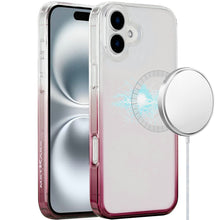 For iPhone 16 6.1inch Case Magnetic Circle Gradient Two Tone + Tempered Glass