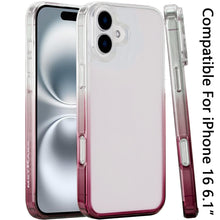 For iPhone 16 6.1inch Case Magnetic Circle Gradient Two Tone + Tempered Glass