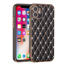 For iPhone 14 PRO Case Diamond Studs Bling Pattern Electroplated TPU Phone Cover