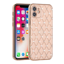 For iPhone 14 PRO Case Diamond Studs Bling Pattern Electroplated TPU Phone Cover