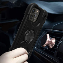 For Apple iPhone 11 Thick Heavy-Duty Case with Double Ring Magnetic Ring Stand