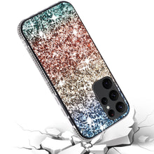 For Samsung S23 Plus Case Full Glitter Back w/ Faux Diamond Bumper Fashion Cover