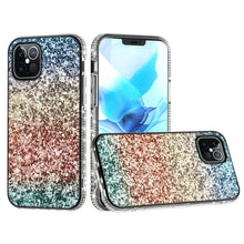 For iPhone 13 PRO Case Full Glitter Back w/ Faux Diamond Bumper Fashion Cover