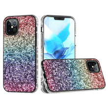 For iPhone 13 PRO Case Full Glitter Back w/ Faux Diamond Bumper Fashion Cover