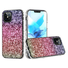 For iPhone 13 PRO Case Full Glitter Back w/ Faux Diamond Bumper Fashion Cover