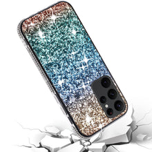For Samsung S23 Case Full Glitter Back with Faux Diamond Bumper Fashion Cover