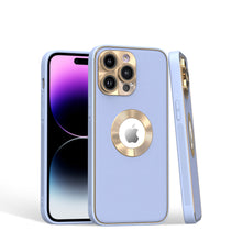 For iPhone 15 PRO Case PU Leather Chrome Glass Lens Cover + 2 Tempered Glass