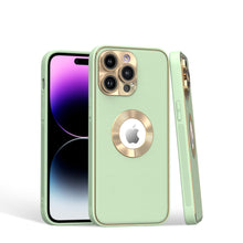 For iPhone 15 PRO Case PU Leather Chrome Glass Lens Cover + 2 Tempered Glass