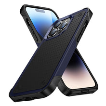 For iPhone 15 Case Dual Layer Perforated Design Shockproof + 2 Tempered Glass