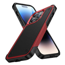 For iPhone 15 Case Dual Layer Perforated Design Shockproof + 2 Tempered Glass